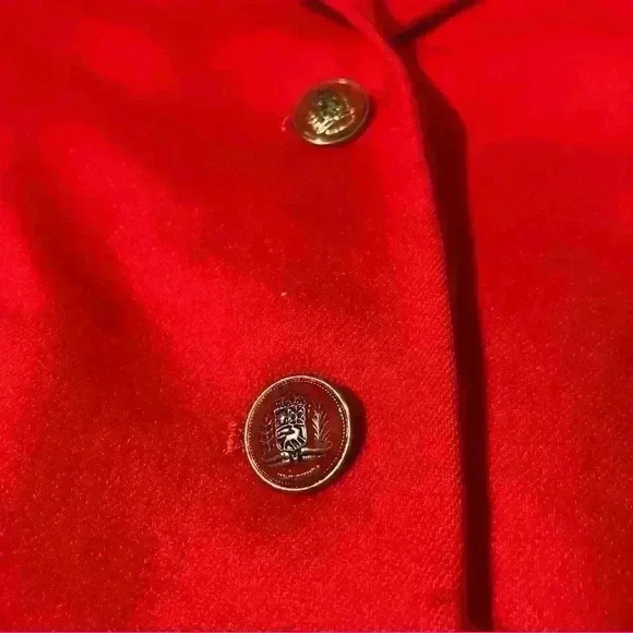 Vintage Pendelton Women's Red Blazer 100% Virgin Wool Size 14 Lined, Buttons - Picture 2 of 16